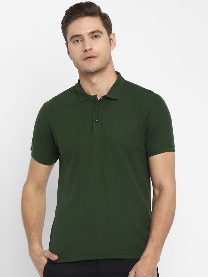 Olive green polo shirt sale
