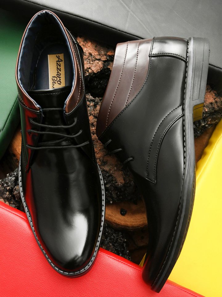 Buy Azzaro Black Men Black Solid Formal Derbys Formal Shoes for