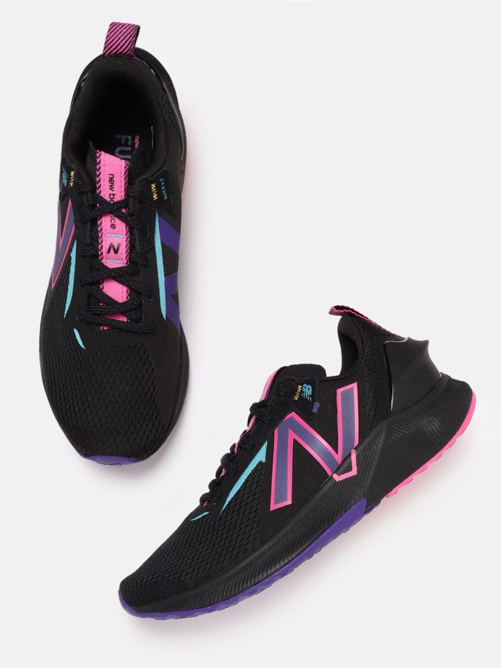 New balance pink top and black shoes