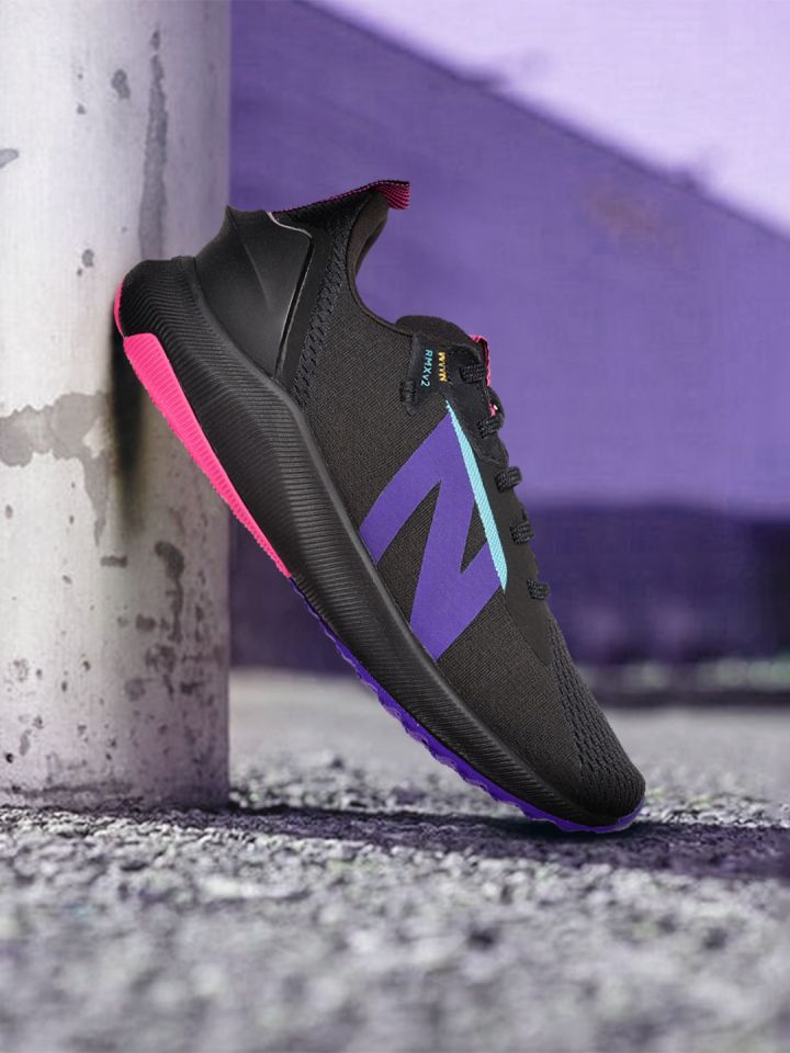 New balance black clearance and pink running shoes