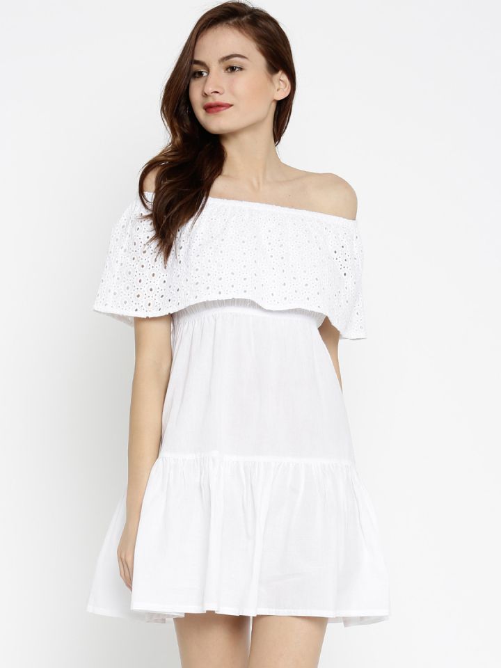 Off the shoulder white new arrivals eyelet dress