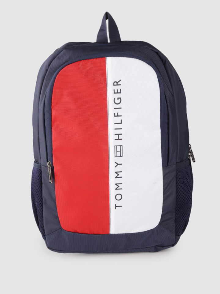 Buy Tommy Hilfiger Unisex White Red Colourblocked Backpack