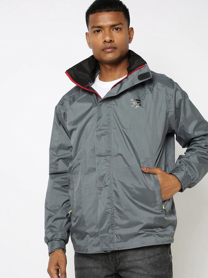 Mens grey rain jacket sales