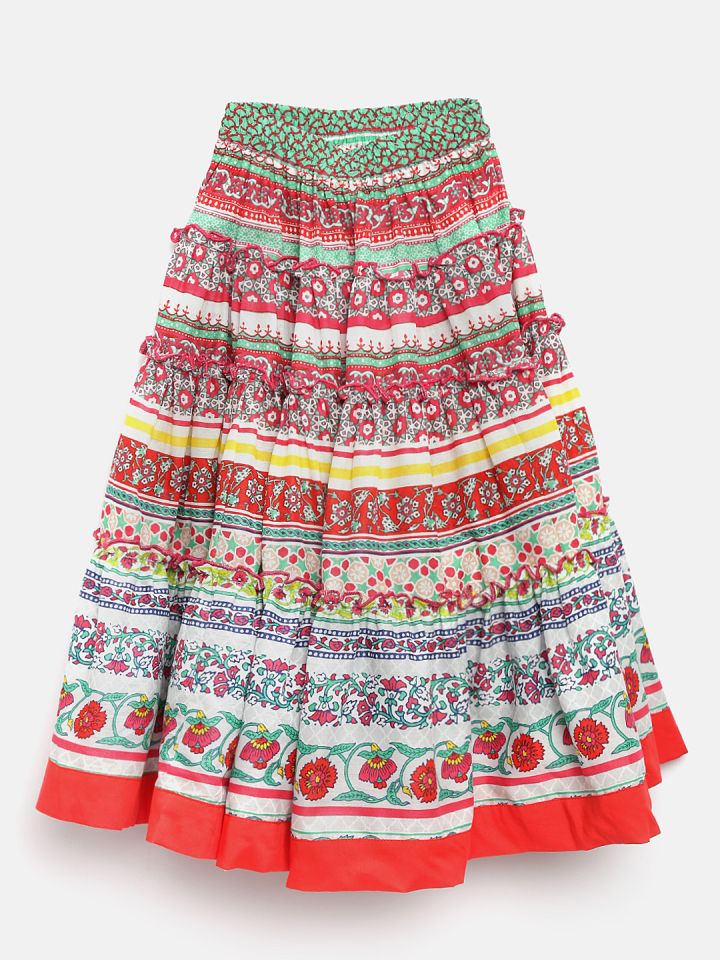 Biba multicoloured printed maxi flared skirt best sale