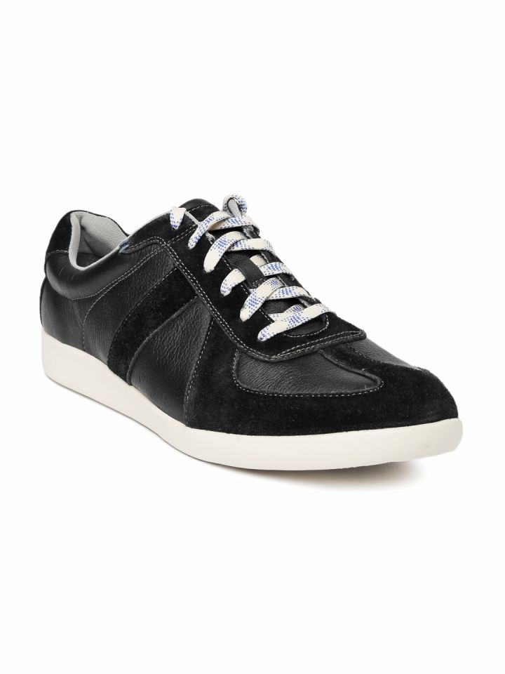 Buy Hush Puppies Men Black Textured Roke Hitch Leather Sneakers