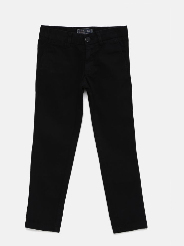 Buy Indian Terrain Boys Black Trousers 