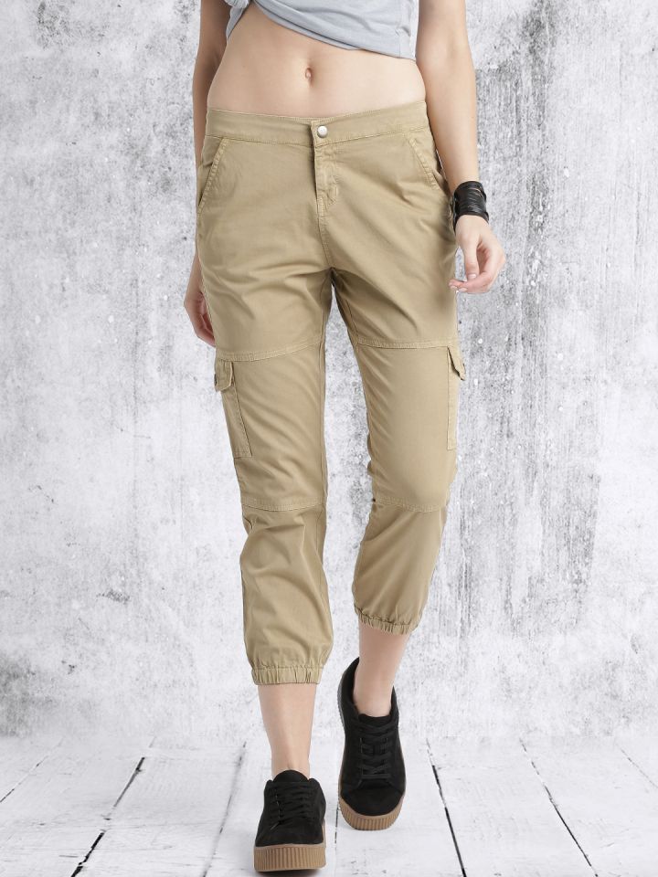 Buy Roadster Women Khaki Sustainable Sustainable Joggers  Trousers for  Women 1787847  Myntra