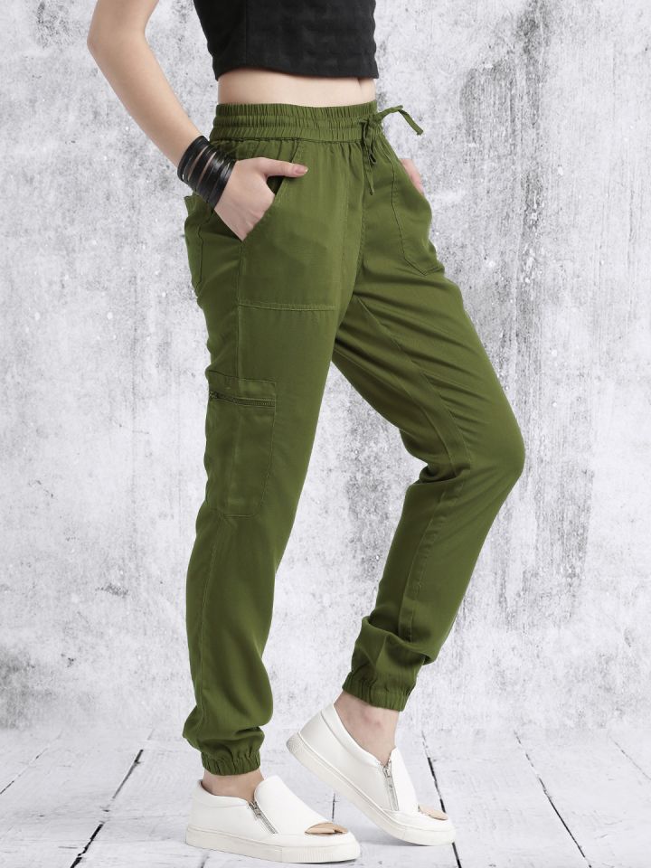 Womens Joggers, Olive Green Joggers Pants