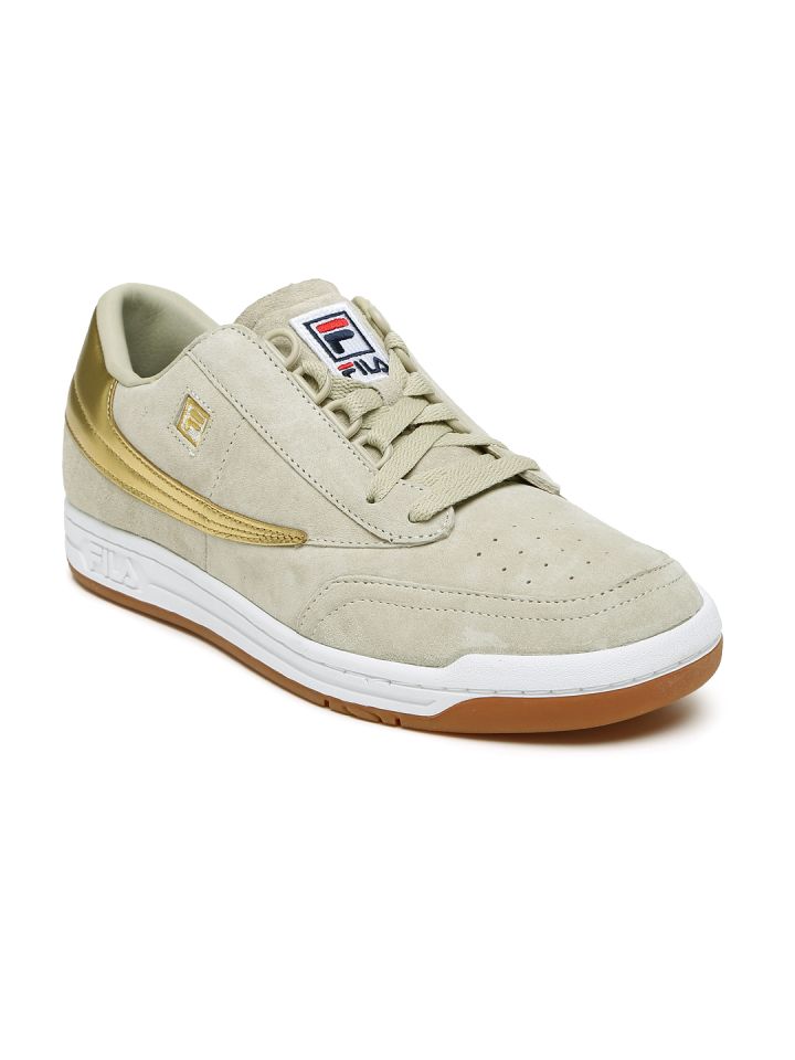FILA Men Beige Solid Regular Sneakers