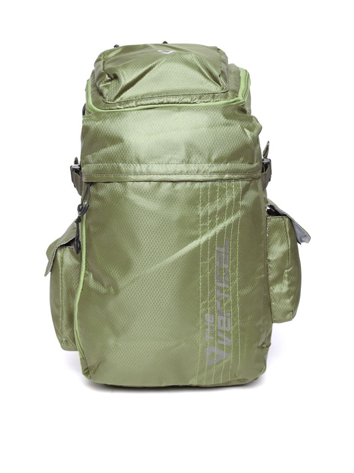 THe VerTicaL Unisex Olive Green Textured Laptop Backpack