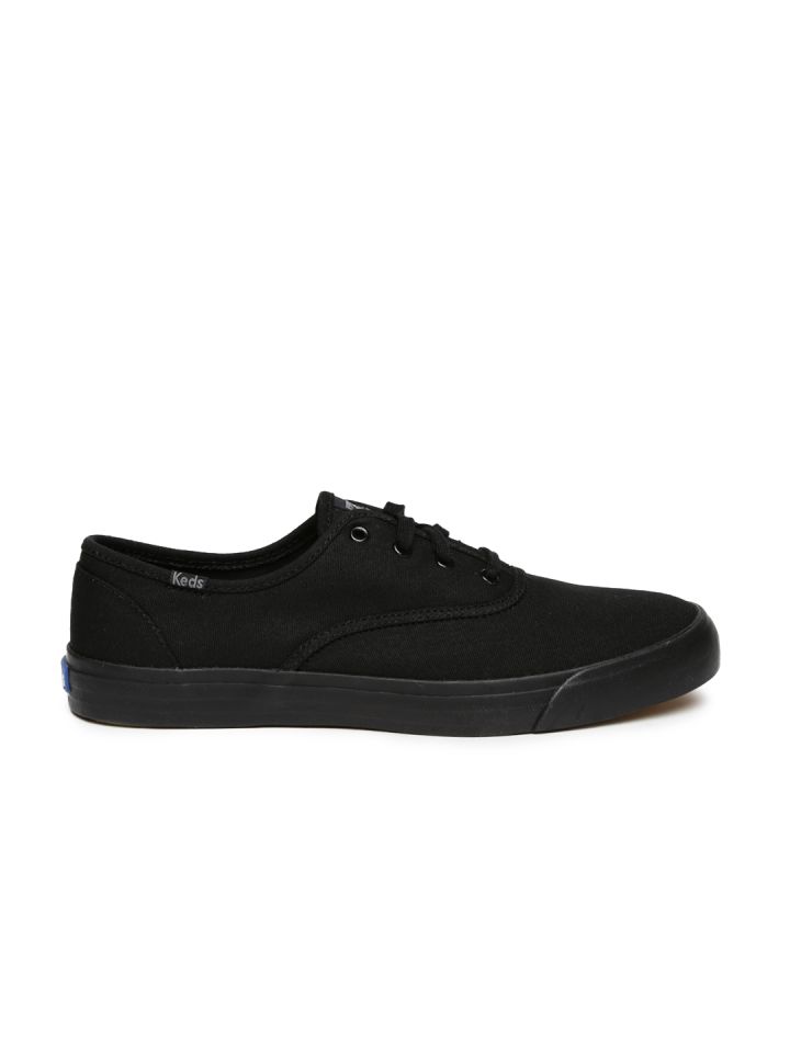 Solid black best sale keds