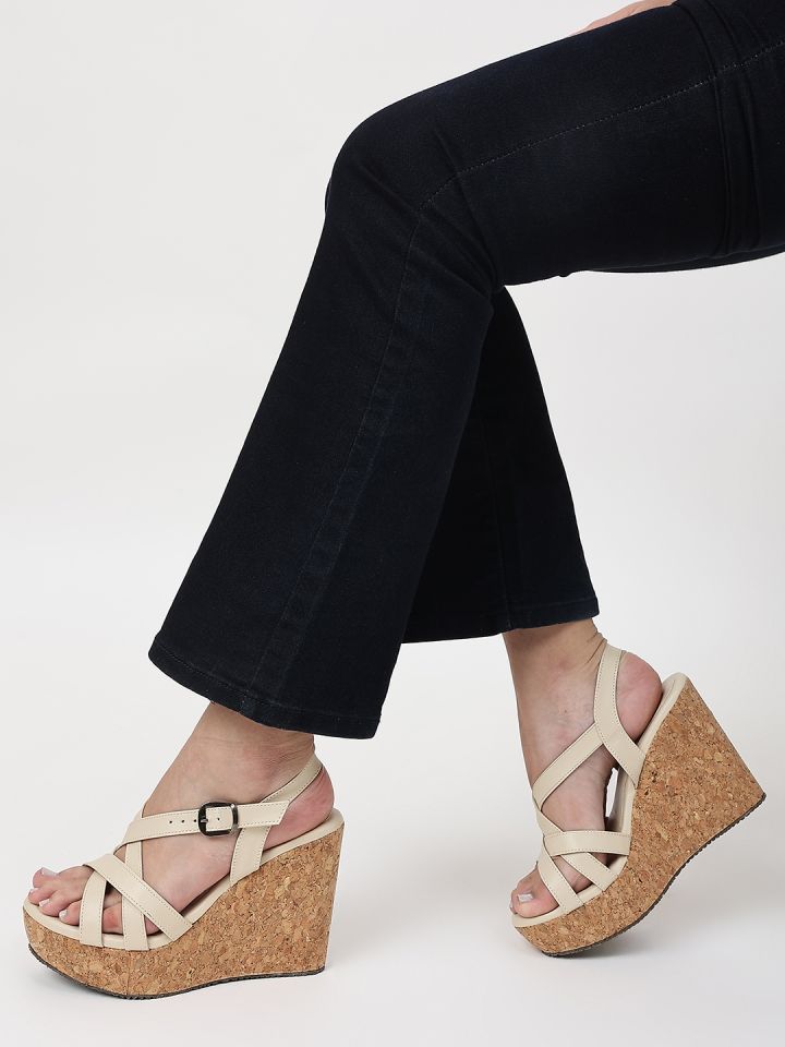 Womens cream clearance wedges