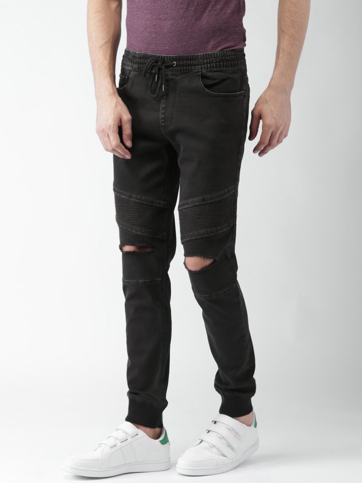 Black knee clearance slash jeans