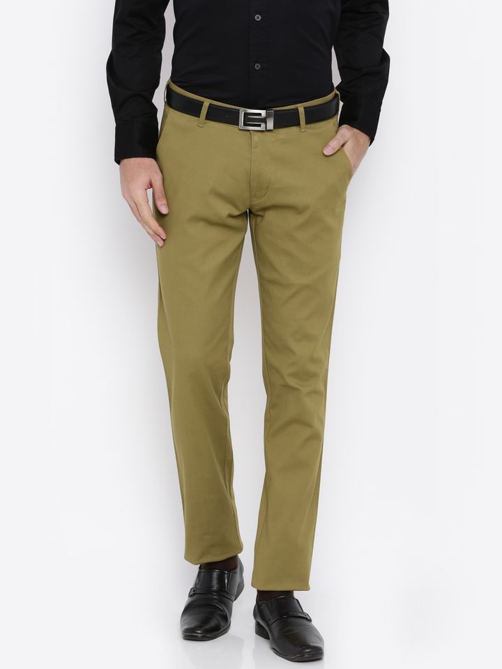 Buy ColorPlus Men Khaki Solid 