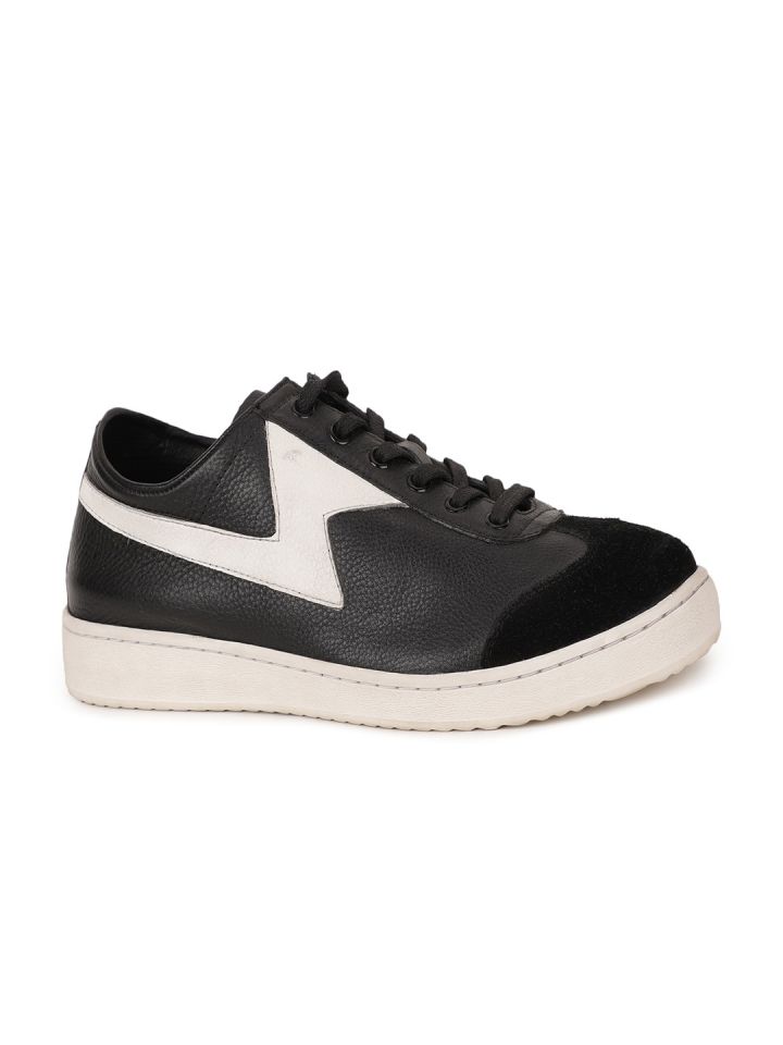 Buy Hush Puppies Men Black Colourblocked Leather Sneakers Casual