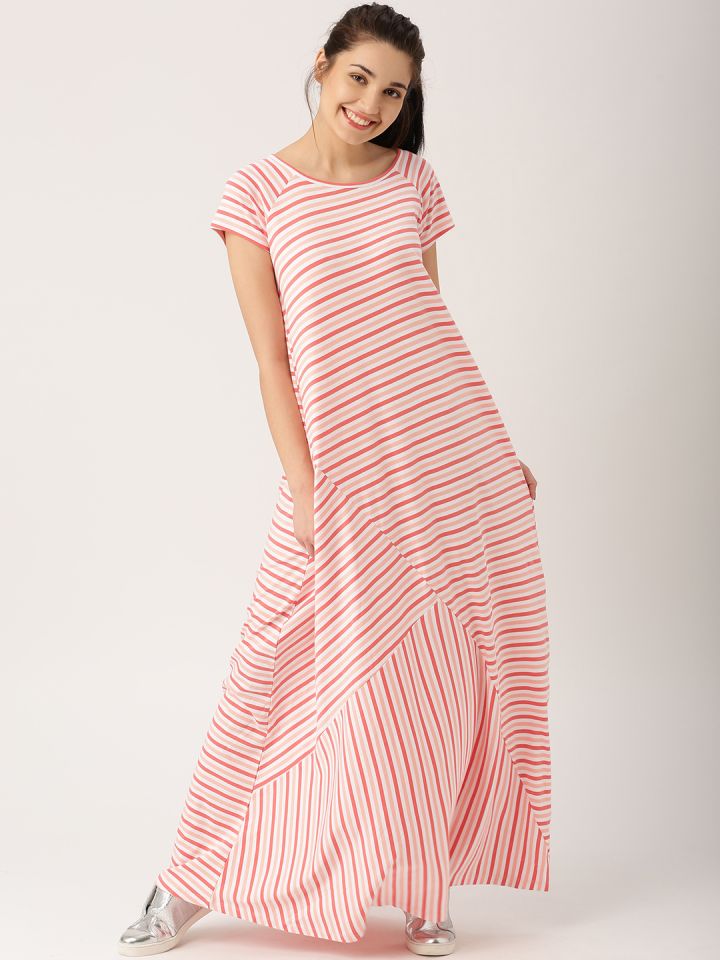 pink striped maxi dress