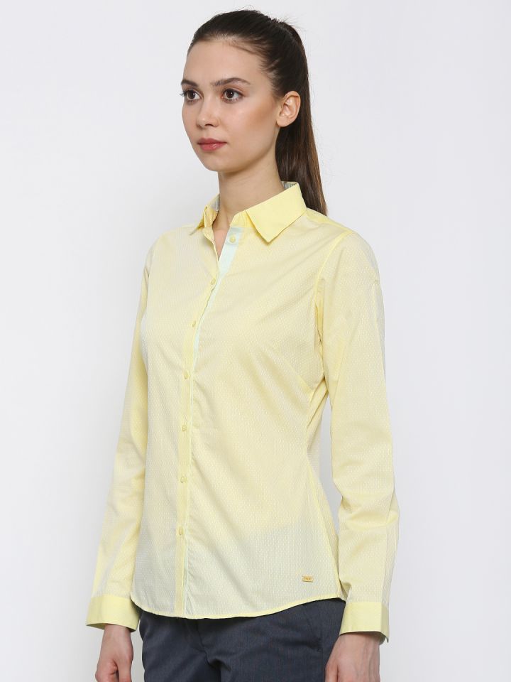 Yellow formal shop shirt women's