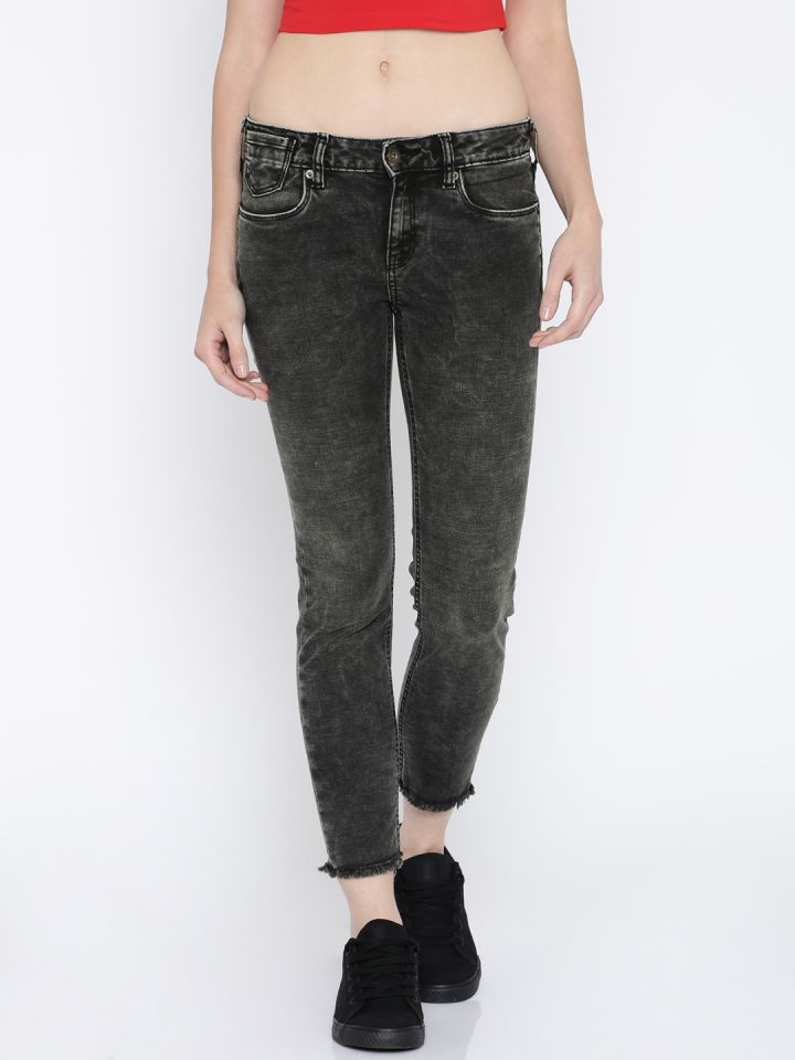 Vero Moda Women Black Slim Fit Stretchable Ankle Length Jeans
