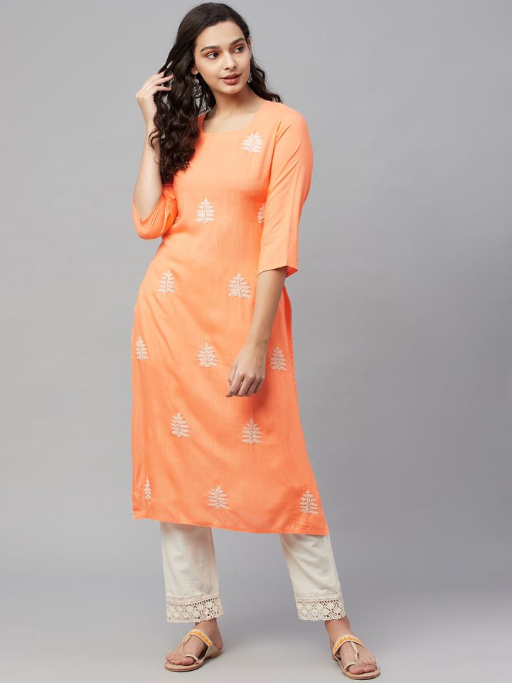 Peach color 2025 ethnic wear