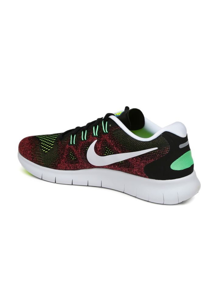 Nike Men Burgundy Black Free RN 2017 Running Shoes