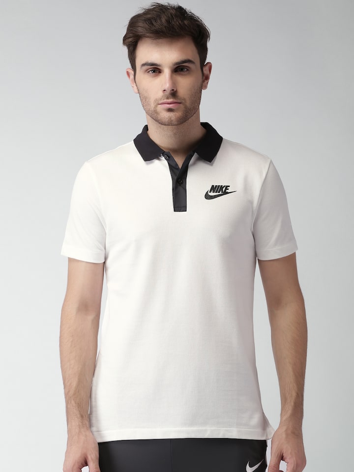 Buy Nike Men Off White AS NSW AV15 Polo T Shirt - Tshirts for Men | Myntra