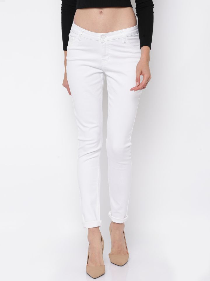 white jeggings myntra