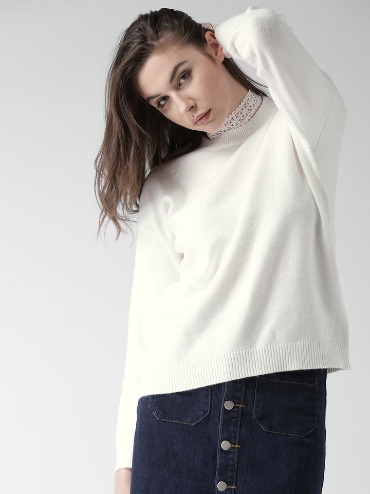 Solid Boxy Sweater - Sweaters for Women 