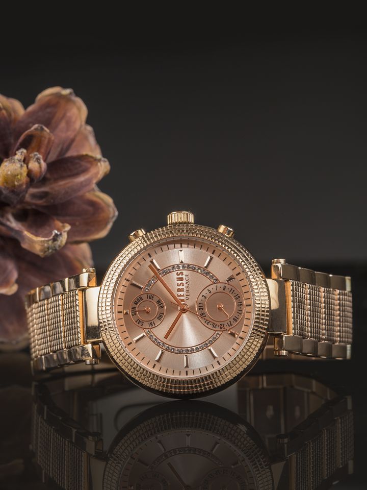 Buy Versus By Versace Women Rose Gold Toned Multifunction Analogue