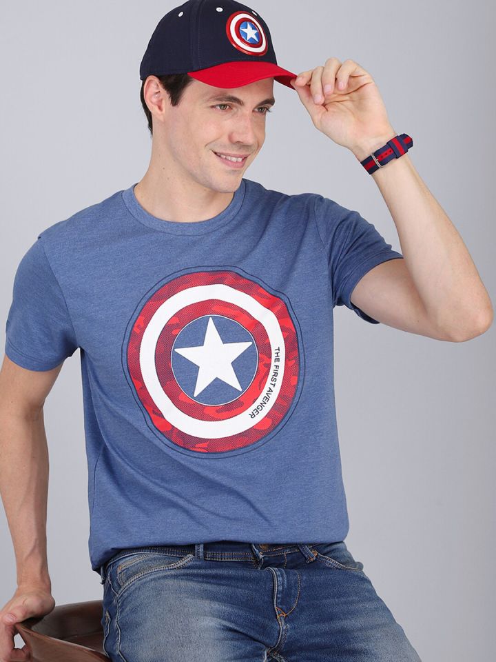 Captain america shop t shirt myntra