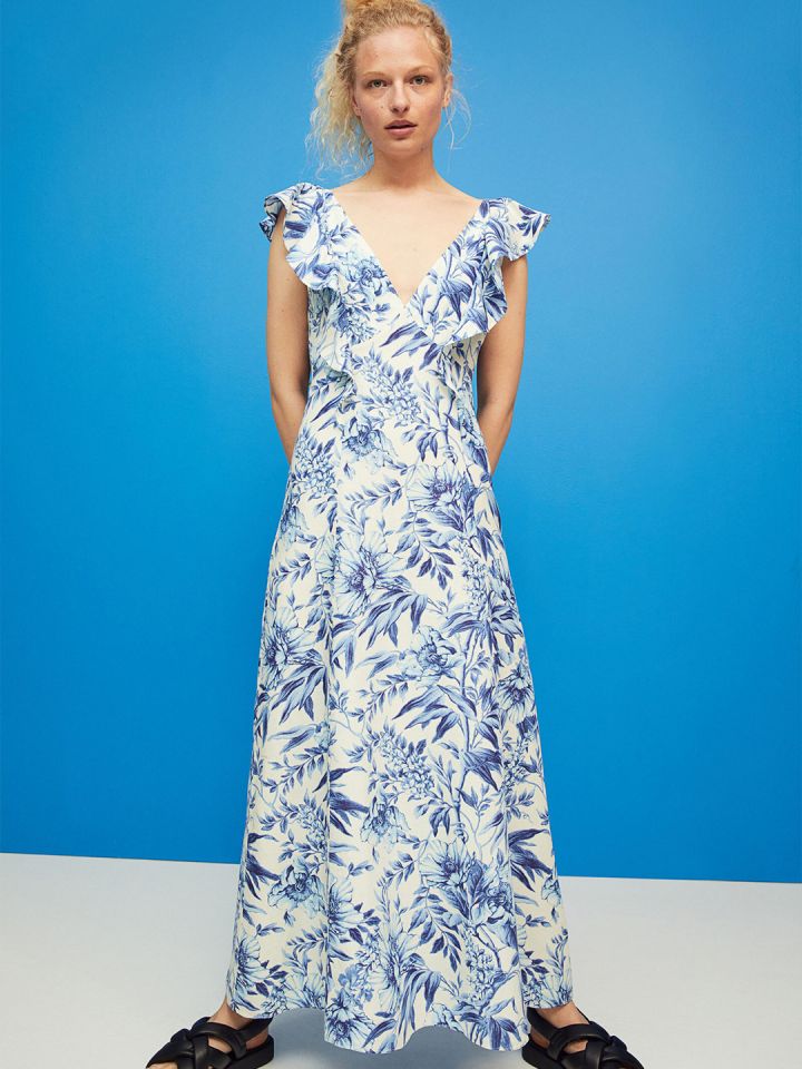 H and m flounced sales dress