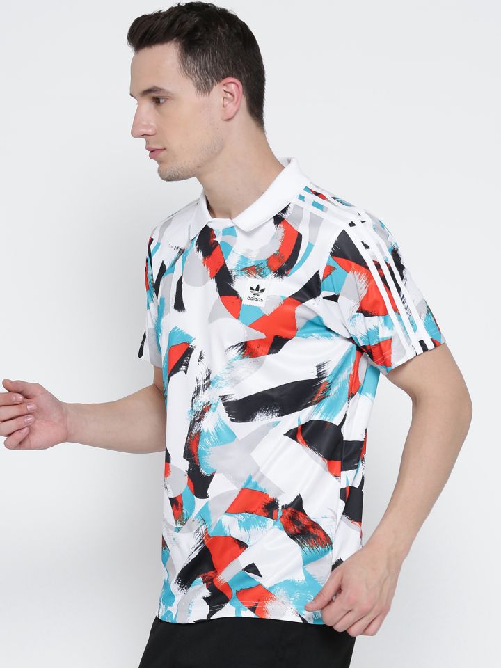 Buy ADIDAS Originals Men Multicoloured Jersey COURTSID Printed T