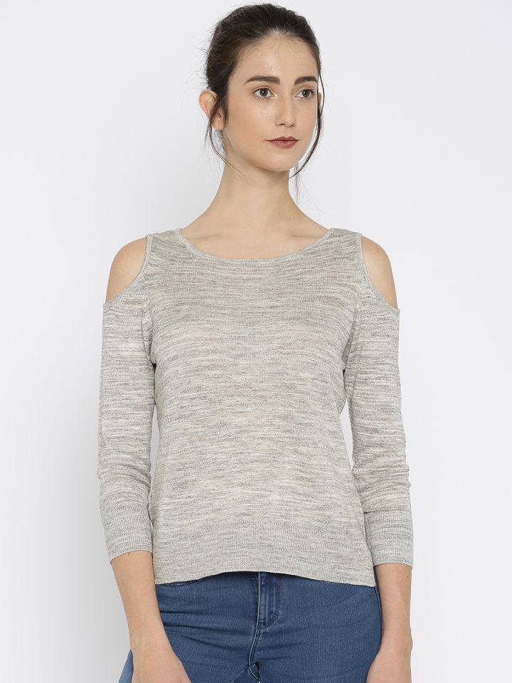 ONLY Grey Cold Shoulder Sweater