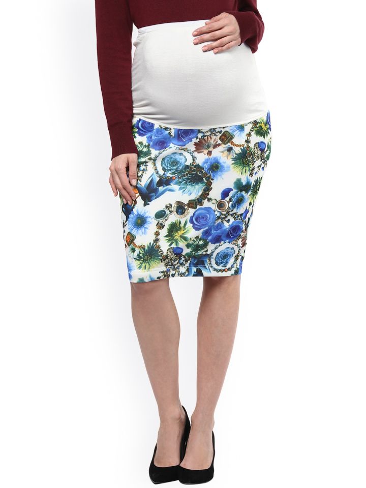 floral maternity pencil skirt