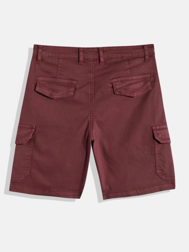 Buy M H Juniors Boys Red Solid Cargo Shorts Shorts for Boys