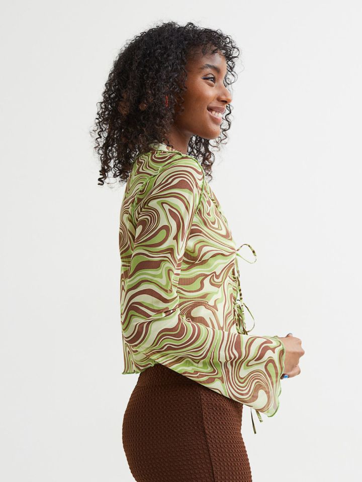 Tie front 2025 chiffon top