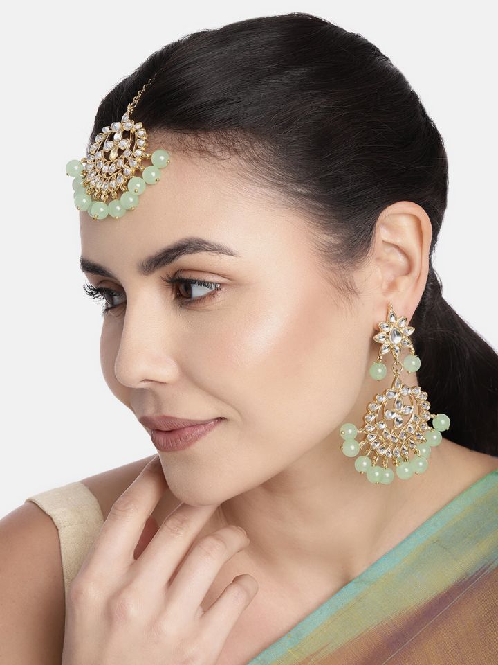 Maang tikka with earrings myntra sale
