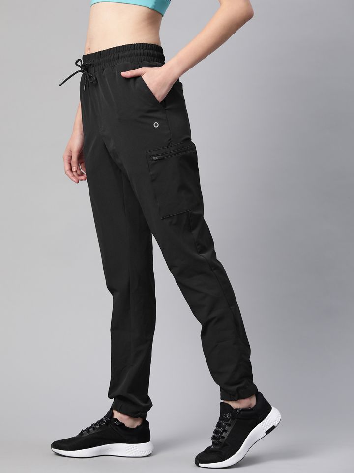 Buy DKNY Women Black High-Waist Joggers With Pockets for Women