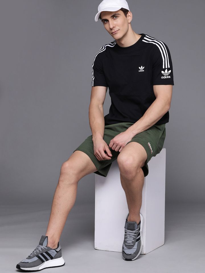 Buy ADIDAS Originals Men Olive Green Pure Cotton Adventure Shorts