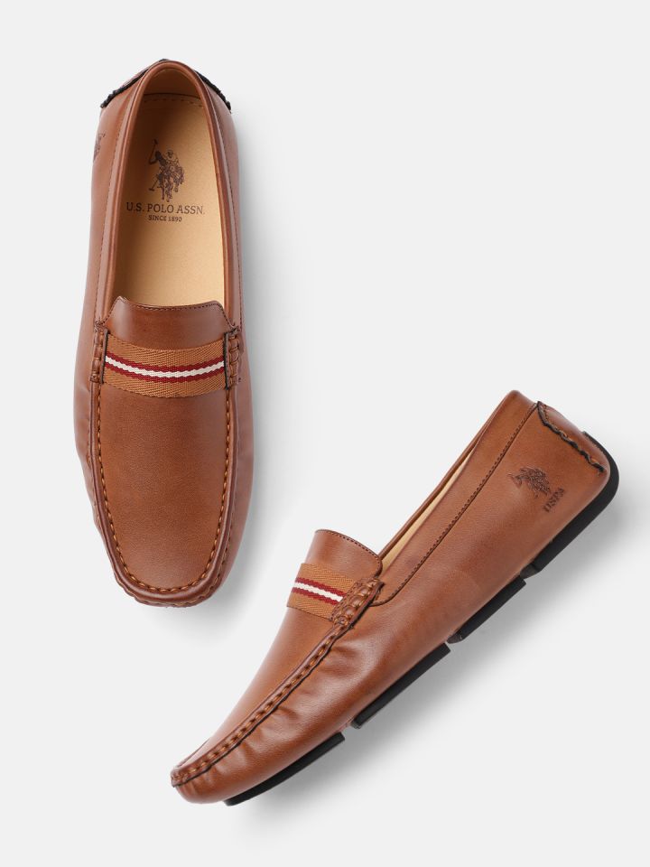 Buy U.S.Polo Assn. Men Tan Brown Solid Driving Shoes Casual