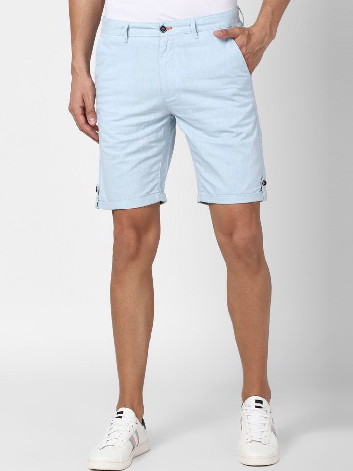 Buy Peter England Casuals Men Blue Shorts Shorts for Men