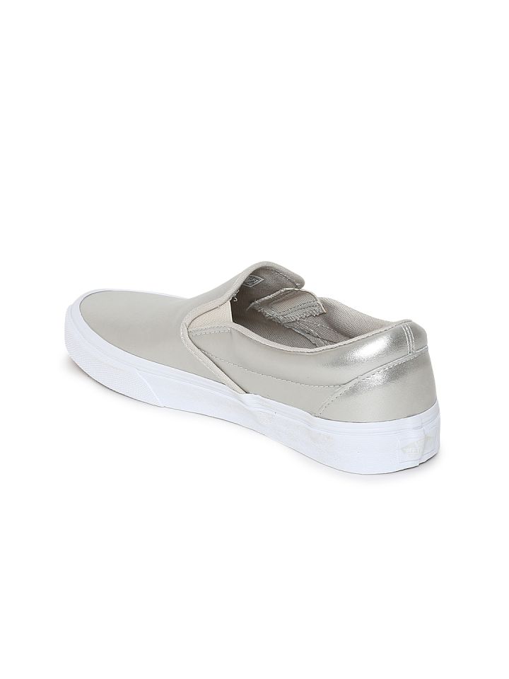 Muted metallic clearance slip on vans