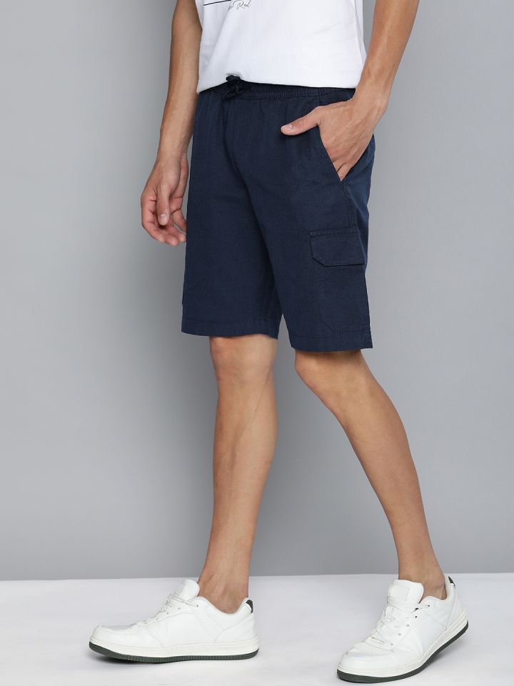 Mens cotton sale linen shorts