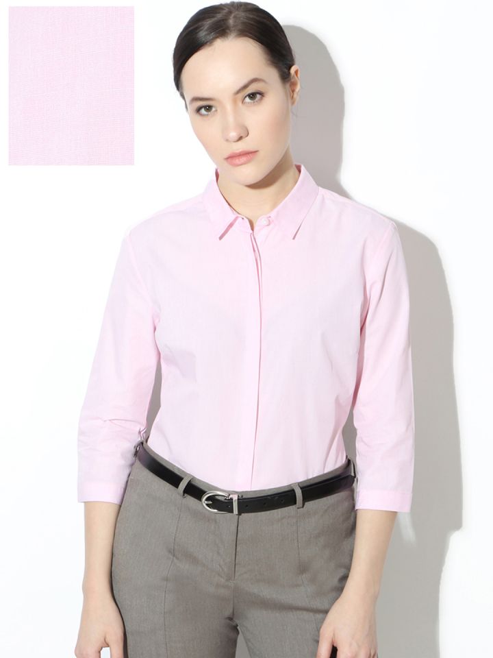 pink formal shirt for ladies