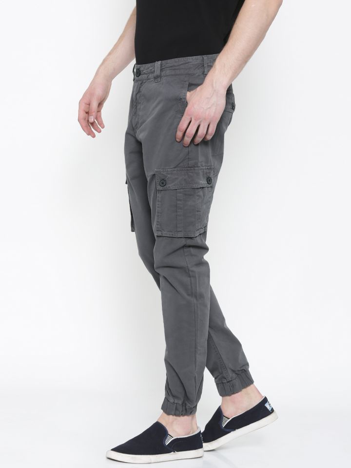 Cotton Plain Mens Grey Joggers Cargo Pant at Rs 580/piece in Hapur