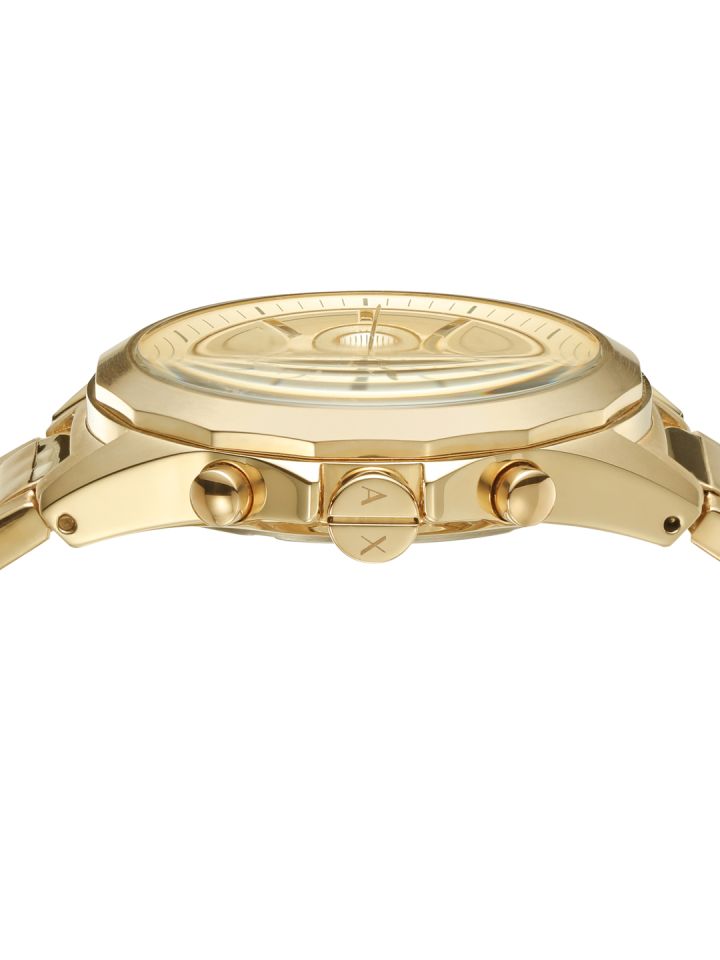 Armani exchange outlet gold plated watch