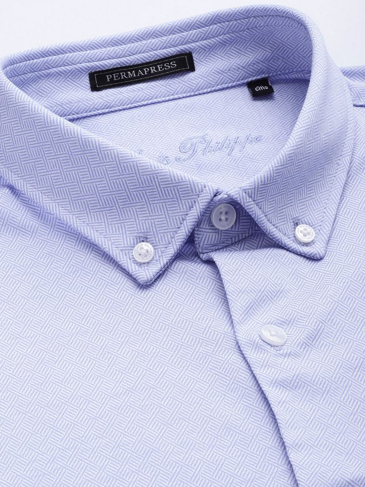 Louis Philippe Men's Printed Slim fit Formal Shirt (LPSFMSLPY09198_Medium  Blue 42) : : Clothing & Accessories