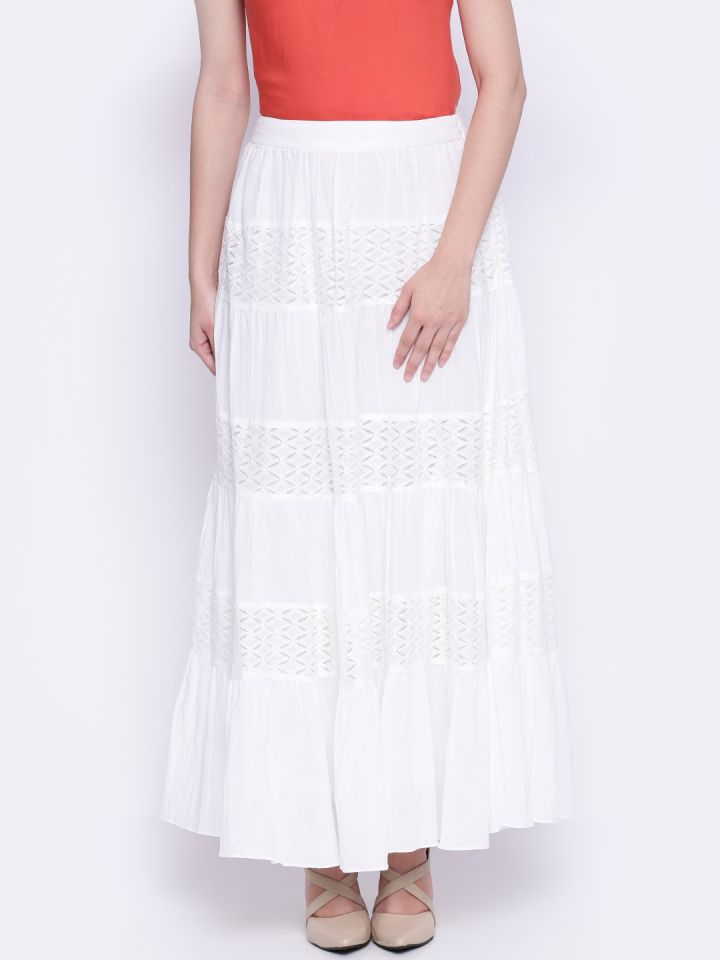 White skirt top myntra