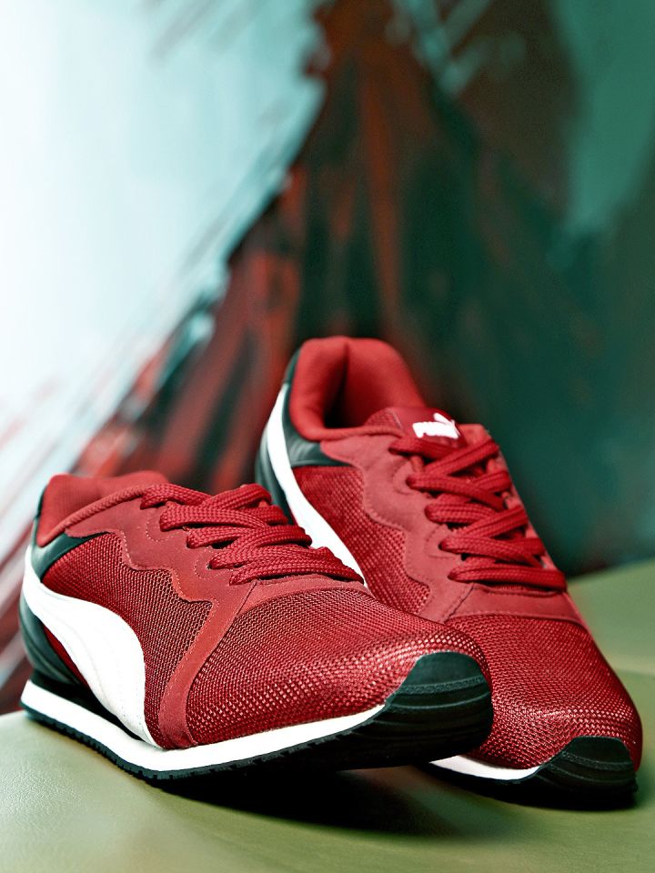 puma red colour shoes