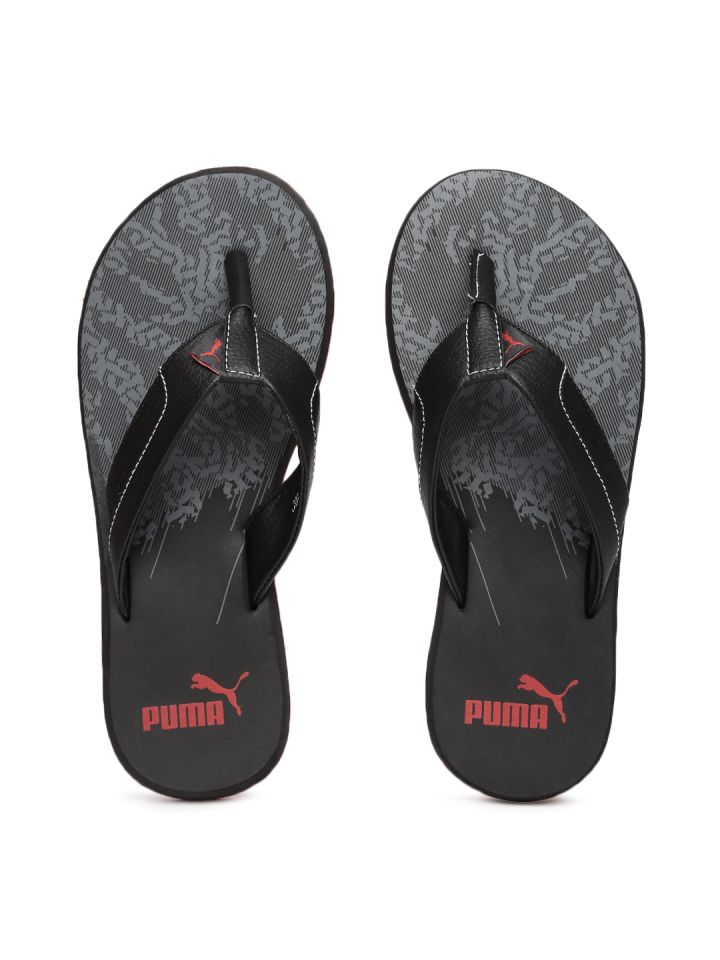 Puma Men Black Grey Wrens II GU DP Printed Flip Flops