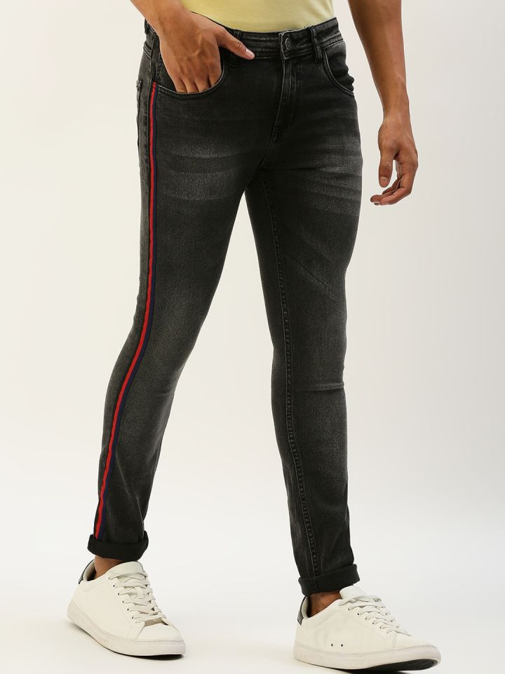 Side stripe jeans mens myntra discount